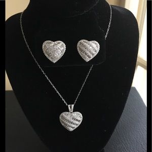 2pc Sterling Silver Necklace & Earrings Set